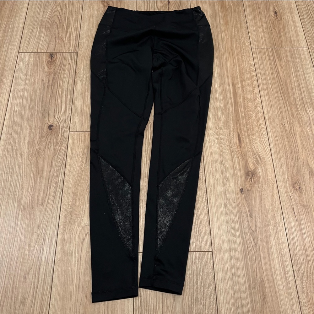 Zella Black Leggings with Shimmer Detail